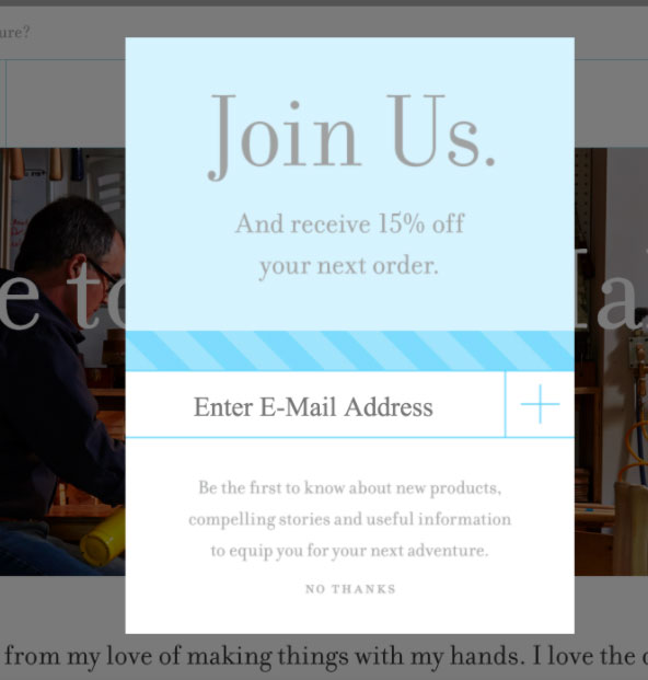 پاپ آپ جمع آوری لیست ایمیل